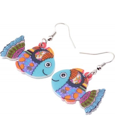 Novelty Cartoon Tropical Fish Acrylic Earrings Colorful Marine Life Drop Dangle Jewelry Gifts | Double Sided Multicolor $7.27...