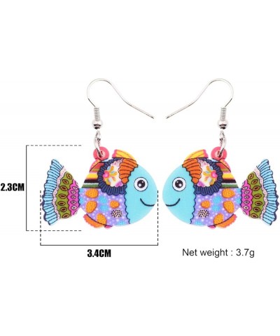 Novelty Cartoon Tropical Fish Acrylic Earrings Colorful Marine Life Drop Dangle Jewelry Gifts | Double Sided Multicolor $7.27...