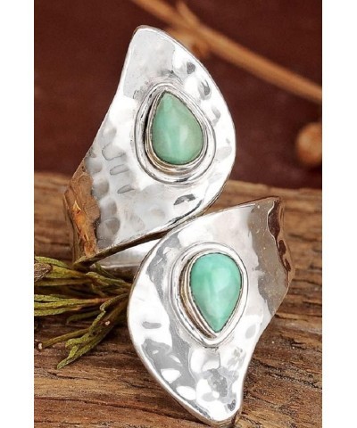 Fashion Silver Natural Bohemia Turquoise Ring Gem Faux Hypoallergenic Retro Charm Gypsy Style Eternal Ring Size 10 Size 9 $7....