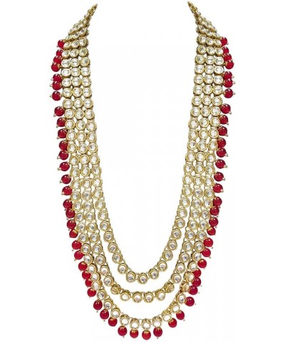 Traditional Gold Plated Kundan Pearl Wedding Choker Necklace Set Earrings & Maang Tikka for Women (IJ325) Red $26.40 Jewelry ...