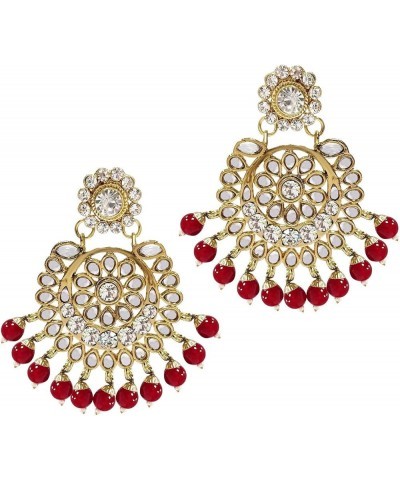 Traditional Gold Plated Kundan Pearl Wedding Choker Necklace Set Earrings & Maang Tikka for Women (IJ325) Red $26.40 Jewelry ...