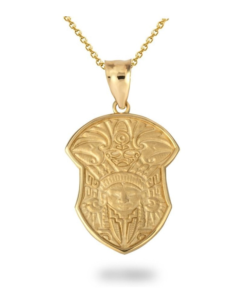 Mayan Tribe Shield pendant With Chain Aztec 10K Gold Parent 10K Yellow Gold 18.0 Inches $115.19 Necklaces