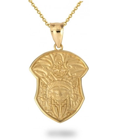 Mayan Tribe Shield pendant With Chain Aztec 10K Gold Parent 10K Yellow Gold 18.0 Inches $115.19 Necklaces