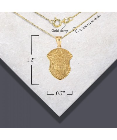 Mayan Tribe Shield pendant With Chain Aztec 10K Gold Parent 10K Yellow Gold 18.0 Inches $115.19 Necklaces