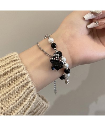 Spooky Ghost Bracelet, Black And White Ghost Beaded Bracelet, Imitation Pearl Personality Sweet Hip Hop Bracelet, Goliday Gif...