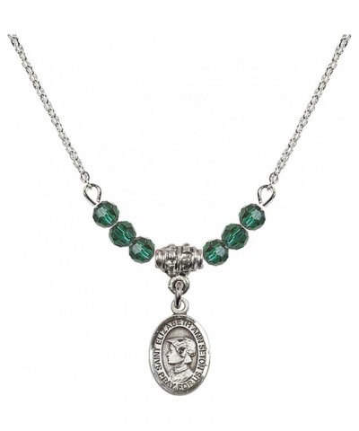 May Birth Month Bead Necklace with Catholic Patron Saint Petite Charm, 18 Inch Saint Elizabeth Ann Seton $32.51 Necklaces