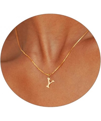 Gold Initial Necklaces for Women Teen Girls，Dainty 14k Gold Plated Letter Necklaces Cute Tiny A-Z Letter Pendant Necklace Tre...