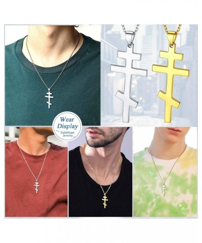 Byzantium Crucifix Cross Necklace, Christian Jewelry Vintage Stainless Steel/Gold Plated Customize Available Gift for Men/Wom...