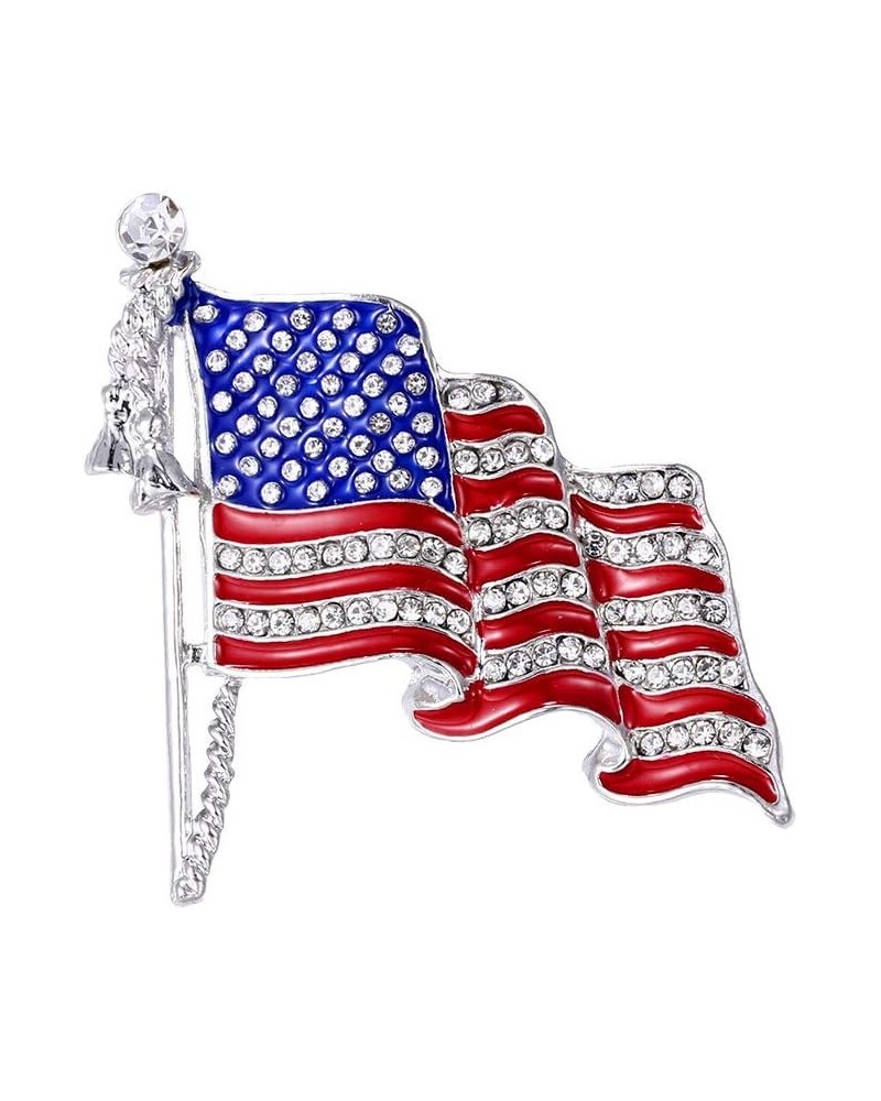 Enamel Crystal Waving USA American Flag Patriotic Corsage Brooch Pin for Clothes Scarf Bag Hat Style 1 $8.66 Brooches & Pins