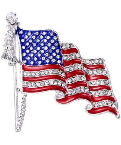 Enamel Crystal Waving USA American Flag Patriotic Corsage Brooch Pin for Clothes Scarf Bag Hat Style 1 $8.66 Brooches & Pins