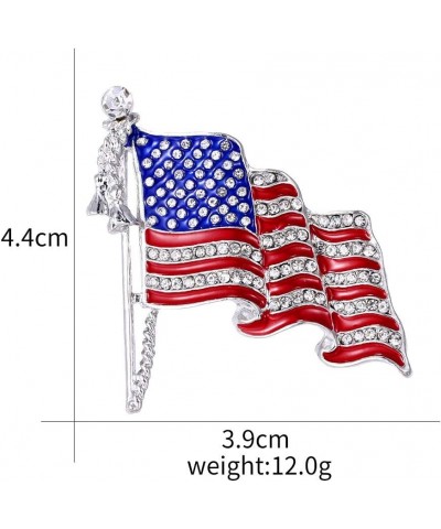 Enamel Crystal Waving USA American Flag Patriotic Corsage Brooch Pin for Clothes Scarf Bag Hat Style 1 $8.66 Brooches & Pins