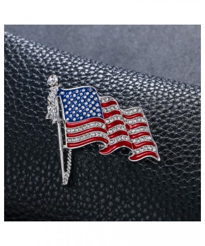 Enamel Crystal Waving USA American Flag Patriotic Corsage Brooch Pin for Clothes Scarf Bag Hat Style 1 $8.66 Brooches & Pins