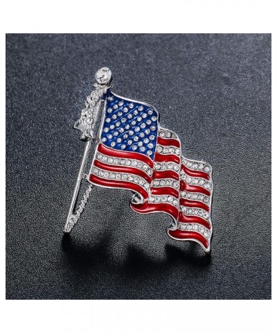 Enamel Crystal Waving USA American Flag Patriotic Corsage Brooch Pin for Clothes Scarf Bag Hat Style 1 $8.66 Brooches & Pins