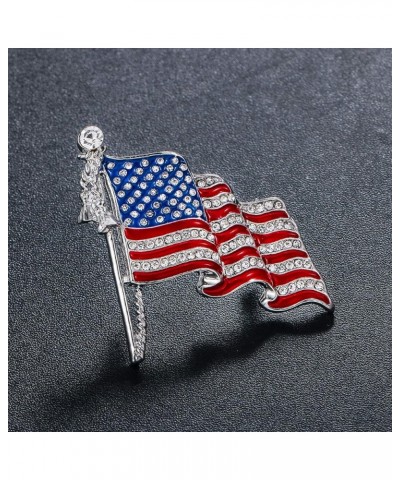 Enamel Crystal Waving USA American Flag Patriotic Corsage Brooch Pin for Clothes Scarf Bag Hat Style 1 $8.66 Brooches & Pins