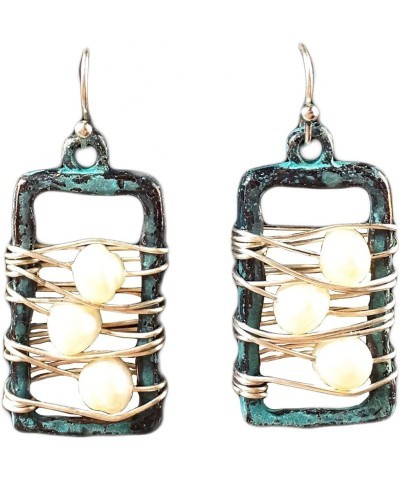 Dual Pistol Bullet Pair Studded Earrings Z Patina Pearl Wire $14.44 Earrings