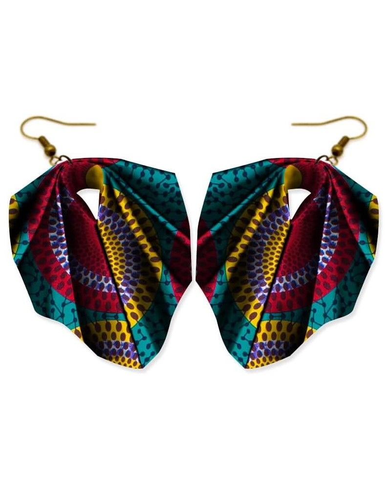 African Fabric Pretty Earrings for Women Handmade Party Geometric Danglers Jewelry color7 $9.54 Earrings