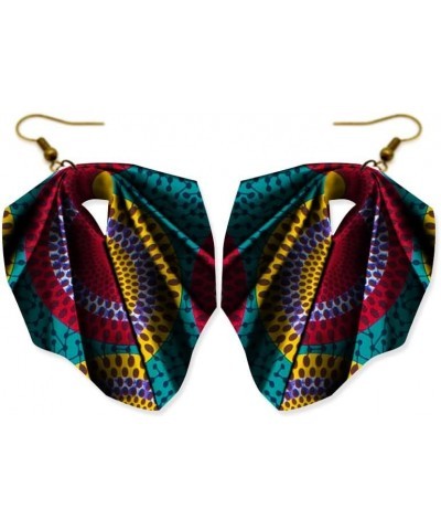 African Fabric Pretty Earrings for Women Handmade Party Geometric Danglers Jewelry color7 $9.54 Earrings