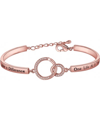 You Make A Difference One Life At A Time Starfish bracelet Appreciation Gift For Volunteer Social Worker difference ring brac...