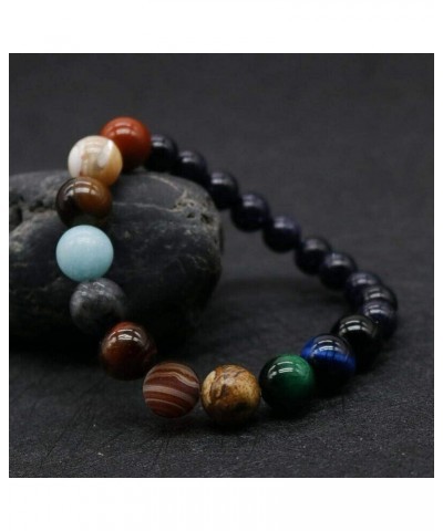 Eight Planets Bead Bracelet Couples Bracelets Natural Stone Universe Yoga Bracelet Galaxy Solar System Bracelet for Women Men...