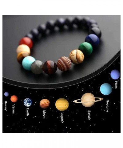 Eight Planets Bead Bracelet Couples Bracelets Natural Stone Universe Yoga Bracelet Galaxy Solar System Bracelet for Women Men...