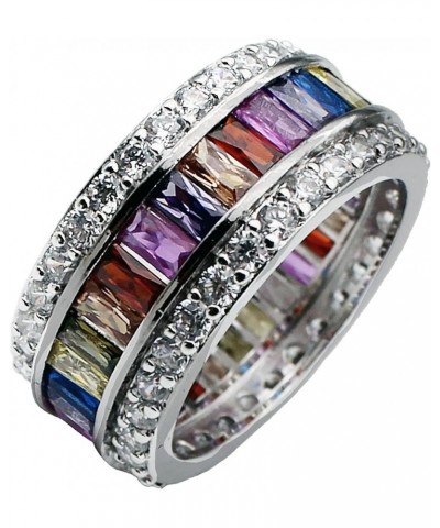 Womens Rings Multicolor Cubic Zirconia Rainbow Ring Created-Gemstone Sizes 6 to 12 12 $10.74 Rings