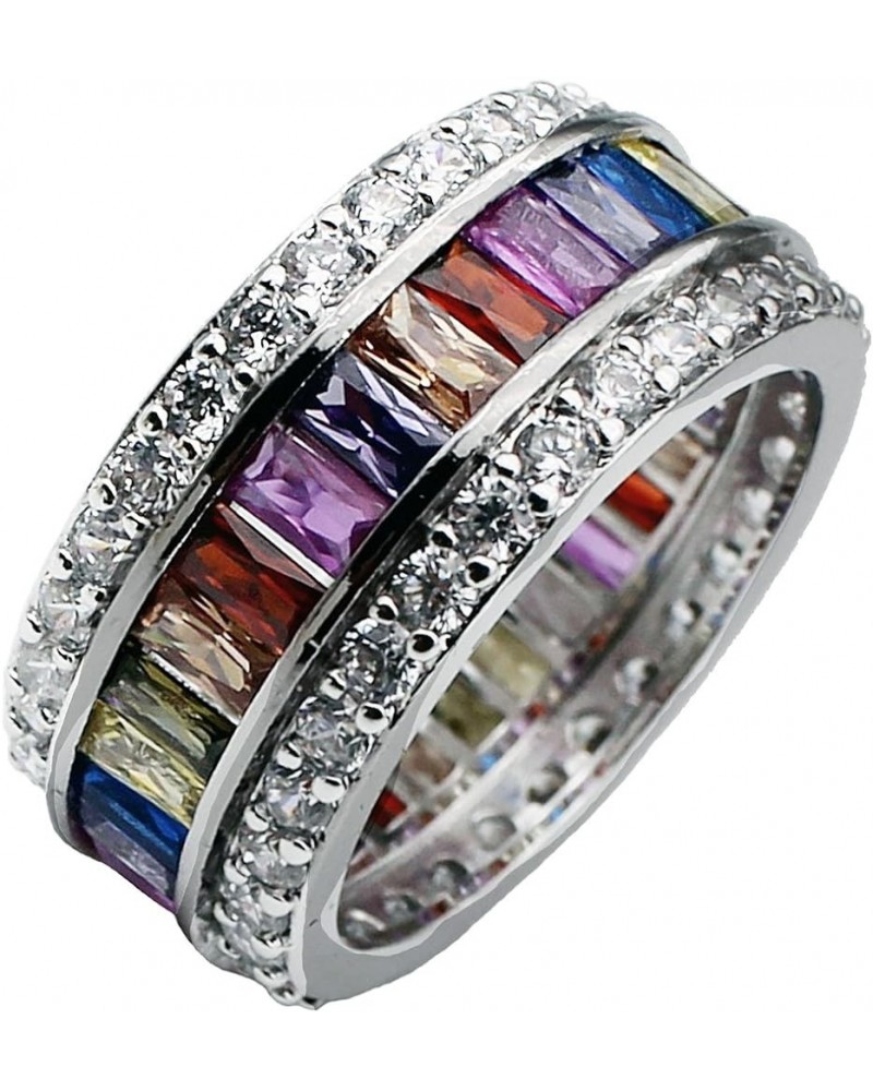 Womens Rings Multicolor Cubic Zirconia Rainbow Ring Created-Gemstone Sizes 6 to 12 12 $10.74 Rings