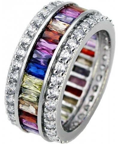 Womens Rings Multicolor Cubic Zirconia Rainbow Ring Created-Gemstone Sizes 6 to 12 12 $10.74 Rings