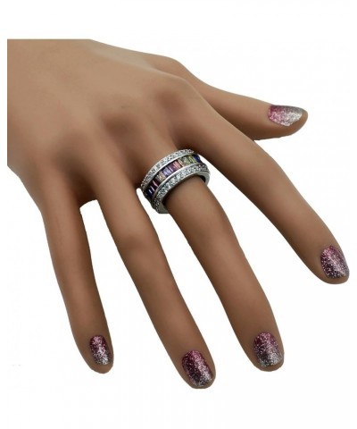 Womens Rings Multicolor Cubic Zirconia Rainbow Ring Created-Gemstone Sizes 6 to 12 12 $10.74 Rings