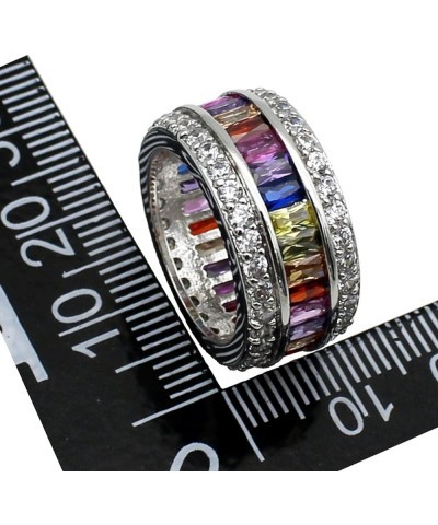 Womens Rings Multicolor Cubic Zirconia Rainbow Ring Created-Gemstone Sizes 6 to 12 12 $10.74 Rings