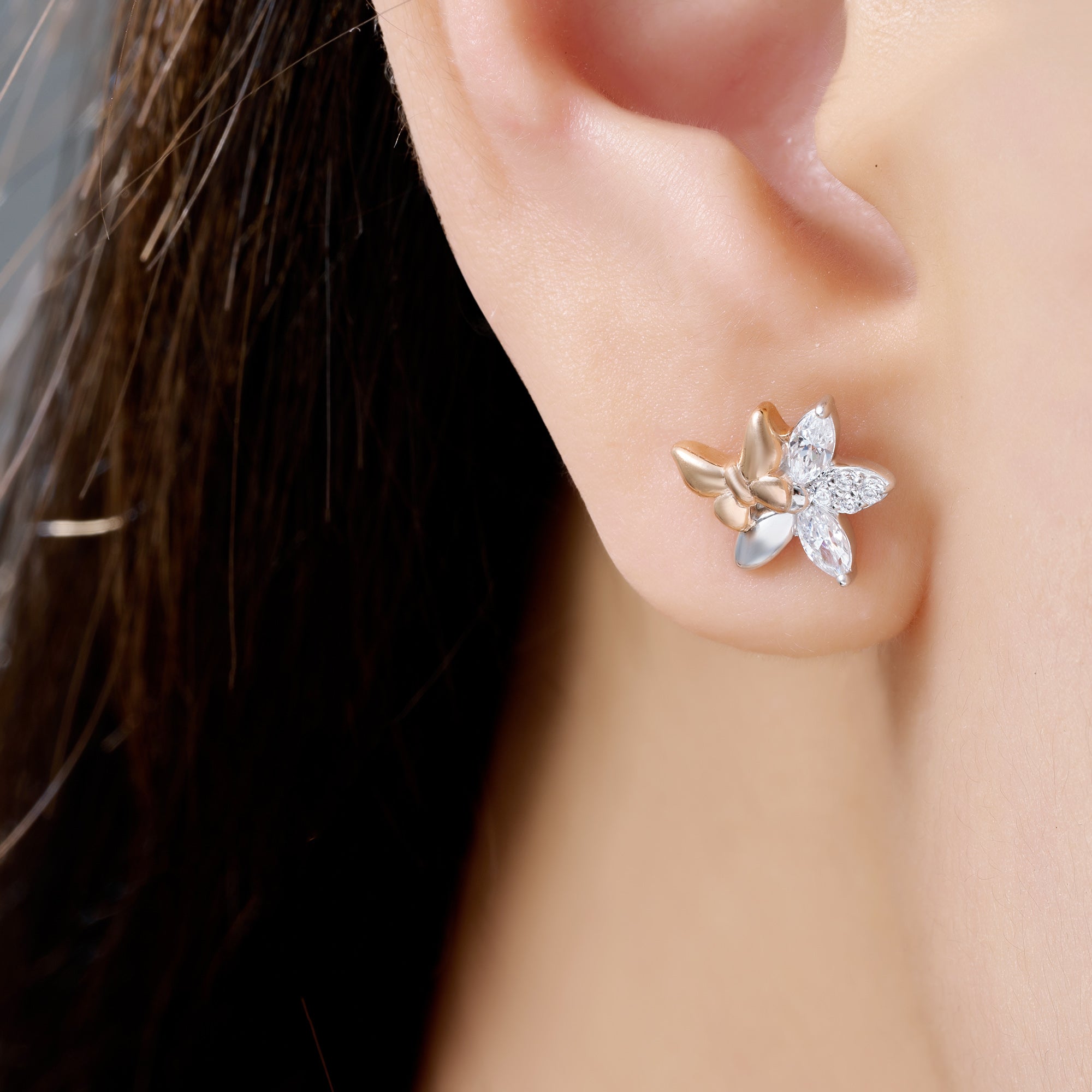 Bloomie silver earrings with gemstones XMXMH000056