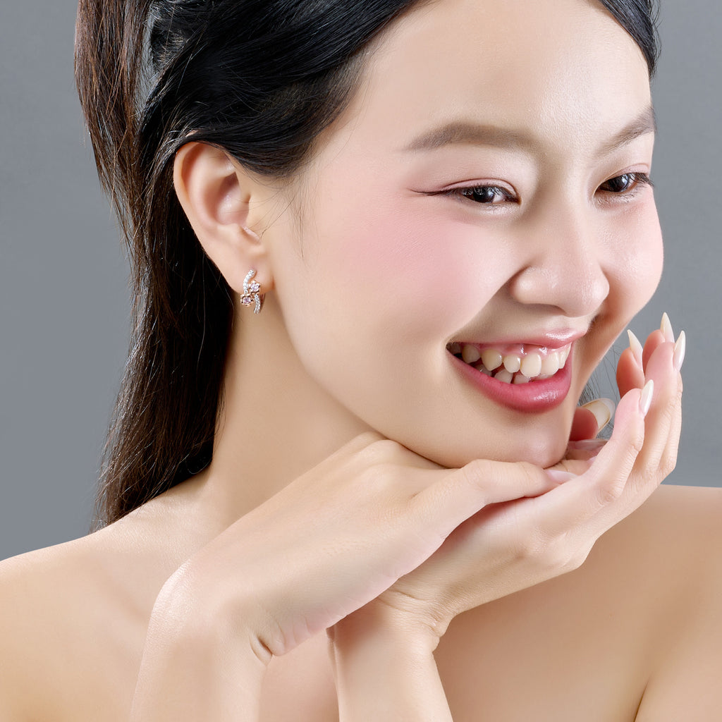 Bloomie silver earrings with gemstones ZTXMH000018