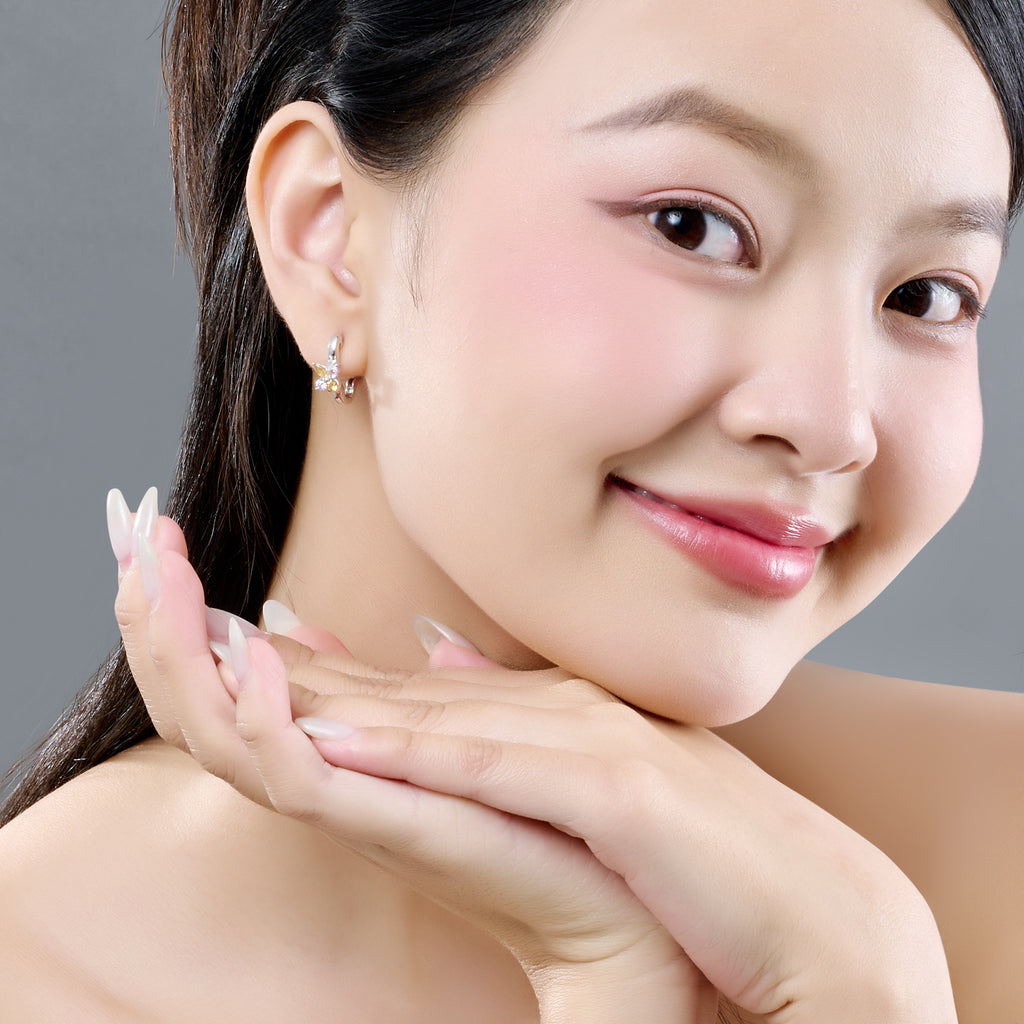 Bloomie silver earrings with gemstones ZTZTW000018