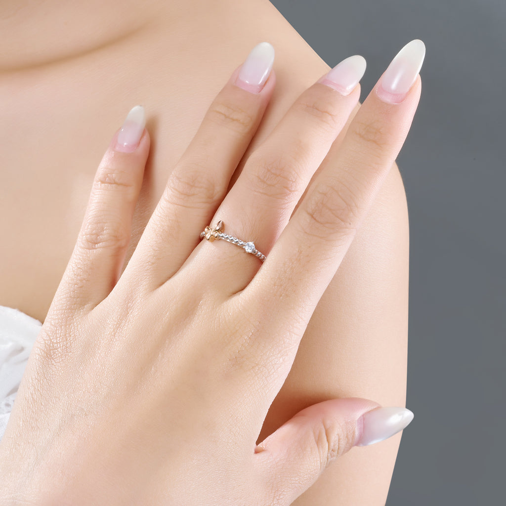 Bloomie silver ring with gemstones XM00H000057