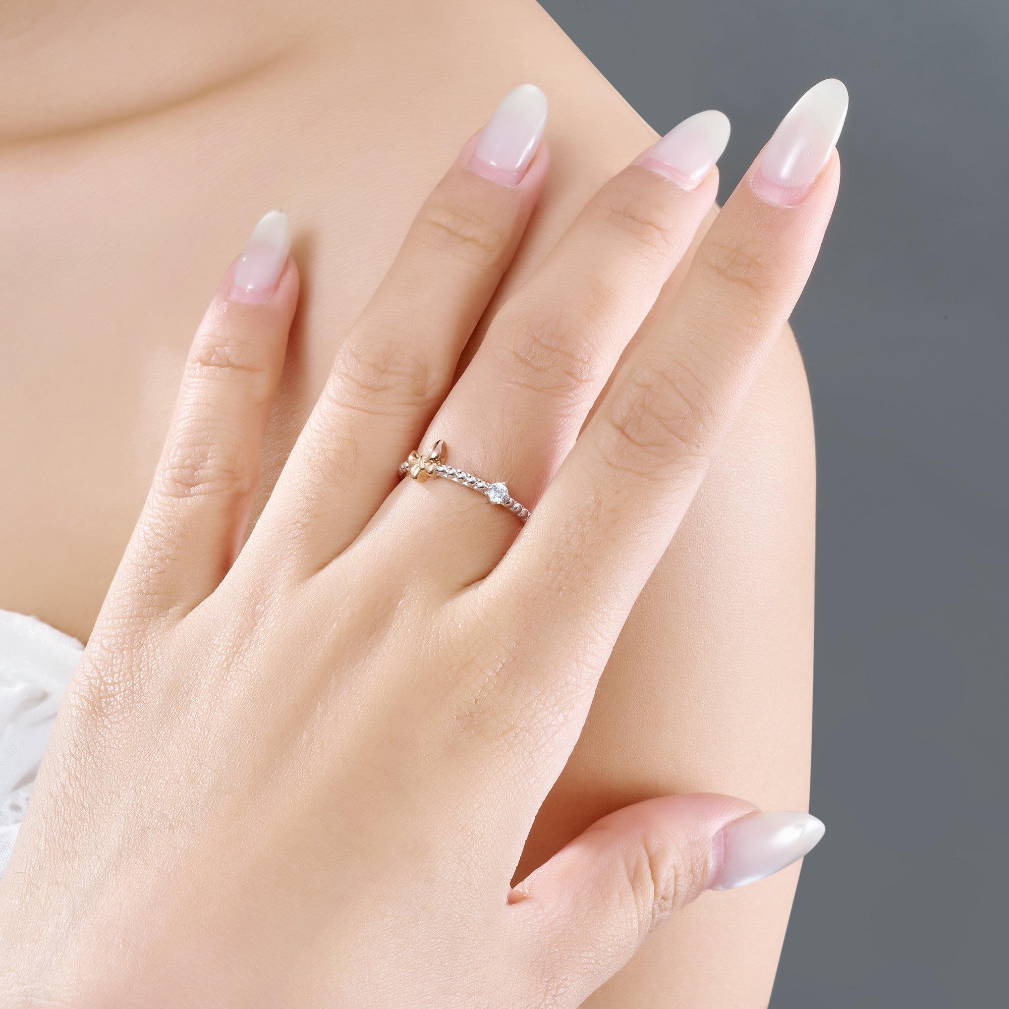 Bloomie silver ring with gemstones XM00H000057