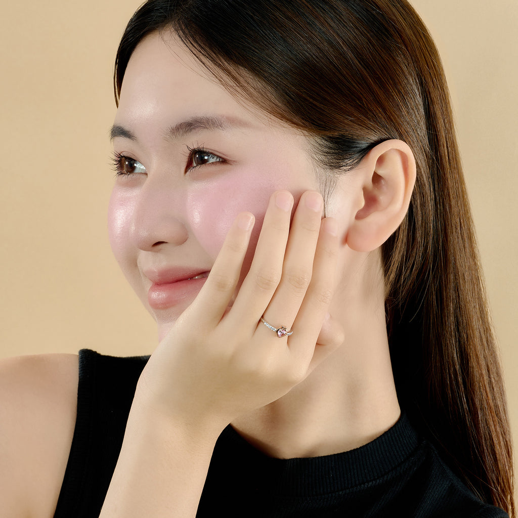 Silver ring with gemstones XMXMH060008