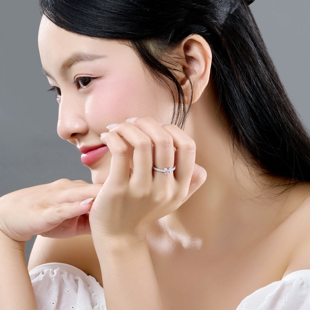 Bloomie silver ring with gemstones ZTMXH000004