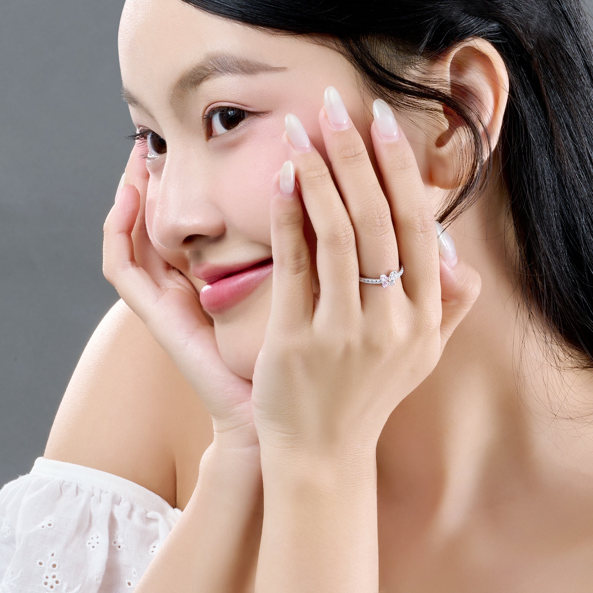 Bloomie silver ring with gemstones ZTMXH000004