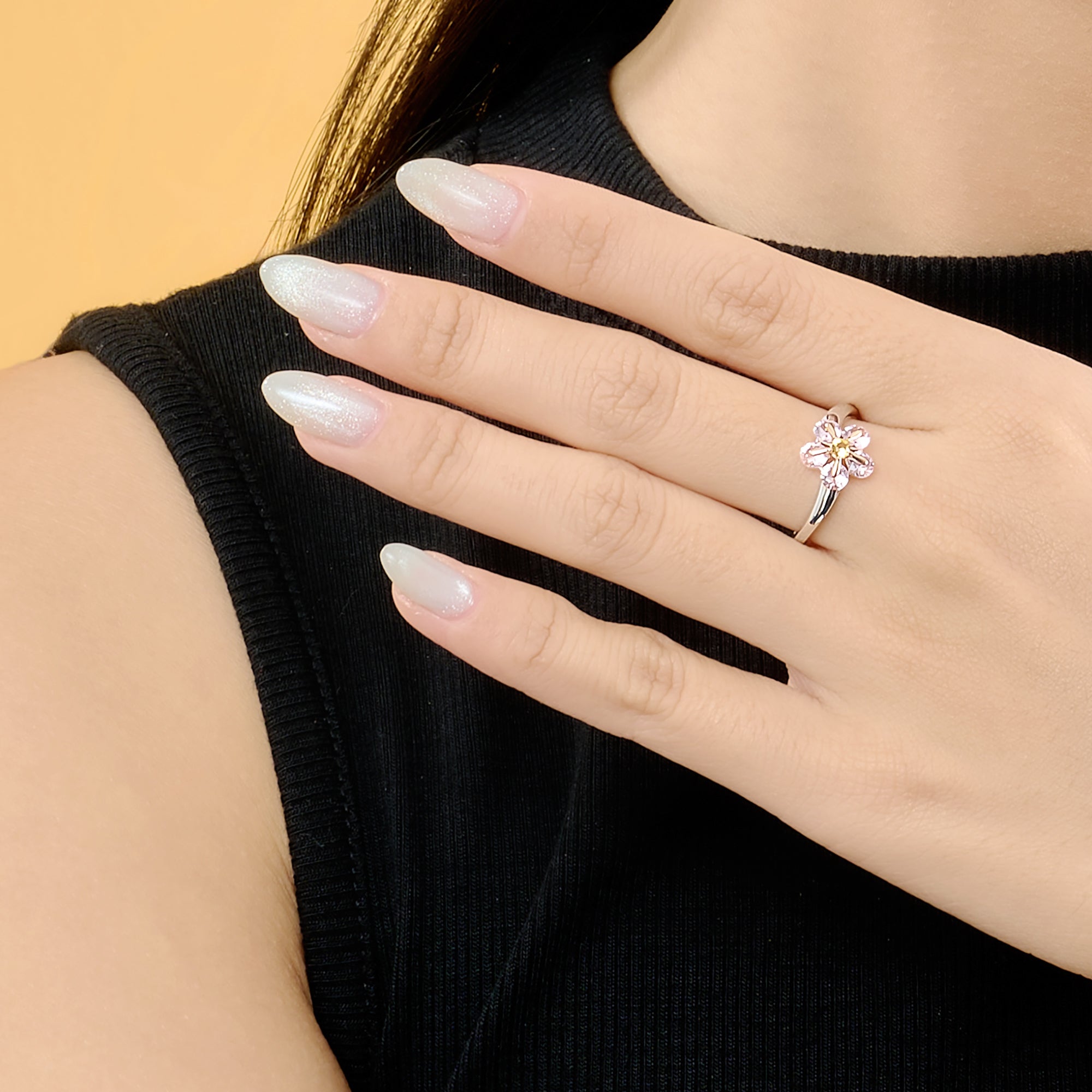 Bloomie silver ring with gemstones ZTZTH000006