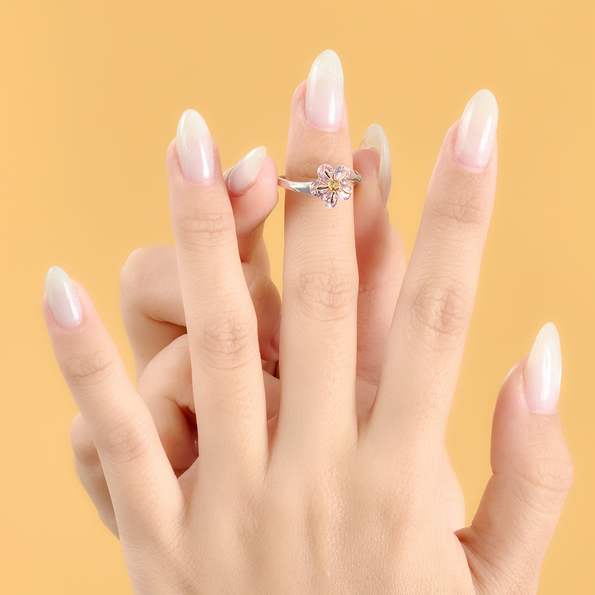 Bloomie silver ring with gemstones ZTZTH000006