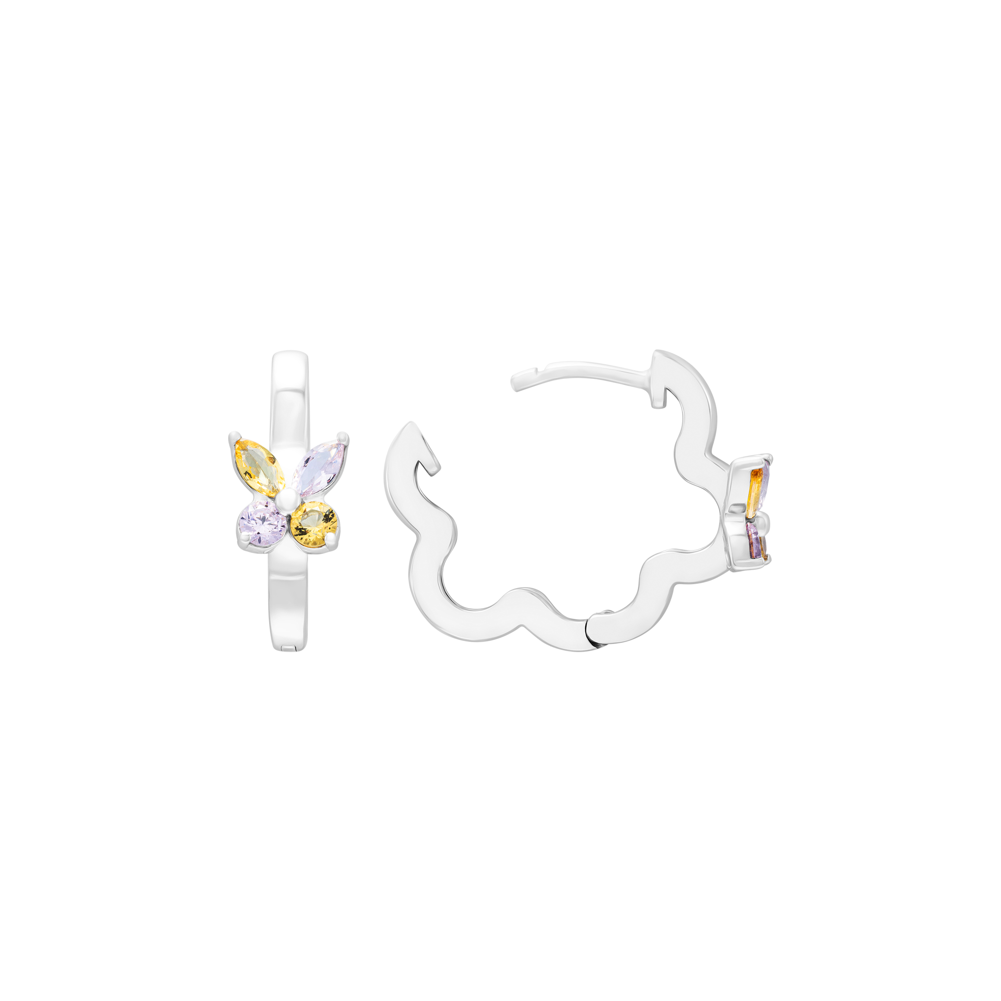 Bloomie silver earrings with gemstones ZTZTW000018